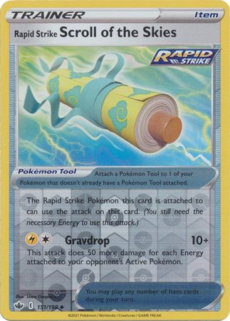 Pokemon - Rapid Strike Scroll of the Skies - 151/198 - Uncommon Reverse Holo - Sword & Shield: Chilling Reign Series - Top CollectiblesCollectible CardsPokémon