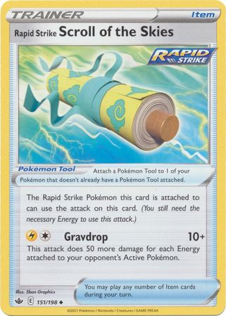 Pokemon - Rapid Strike Scroll of the Skies - 151/198 - Uncommon - Sword &amp; Shield: Chilling Reign Series - Top CollectiblesCollectible CardsPokémon