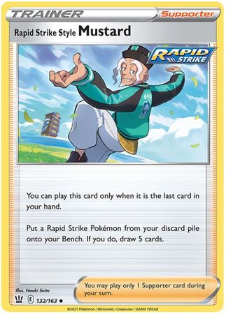 Pokemon - Rapid Strike Style Mustard - 132/163 - Uncommon - Sword &amp; Shield: Battle Styles Singles - Top CollectiblesCollectible CardsPokémon
