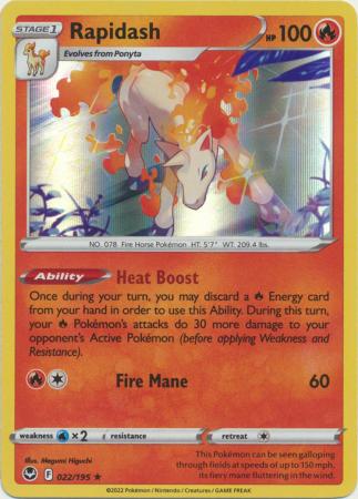 Pokemon - Rapidash - 022/195 - Holo Rare - Sword & Shield: Silver Tempest Series - Top CollectiblesCollectible CardsPokémon