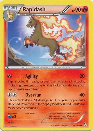 Pokemon - Rapidash - 15/106 - Uncommon - XY: Flashfire Series - Top CollectiblesCollectible CardsPokémon