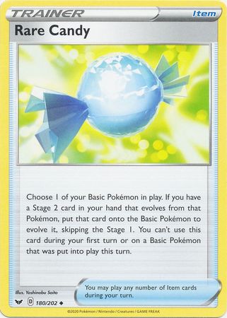 Pokemon - Rare Candy - 180/202 - Uncommon - Sword &amp; Shield: Base Set Series - Top CollectiblesCollectible CardsPokémon