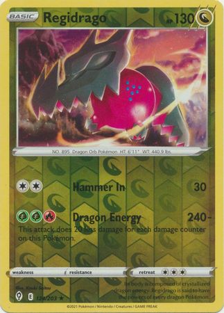 Pokemon - Regidrago - 124/203 - Holo Rare Reverse Holo - Sword &amp; Shield: Evolving Skies Series - Top CollectiblesCollectible CardsPokémon