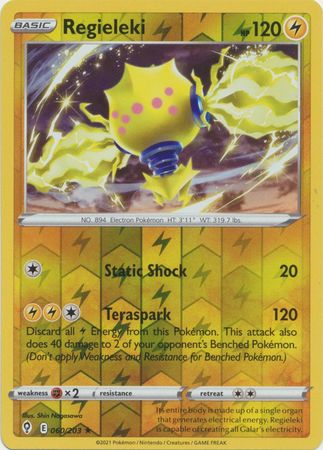Pokemon - Regieleki - 060/203 - Holo Rare Reverse Holo - Sword &amp; Shield: Evolving Skies Series - Top CollectiblesCollectible CardsPokémon