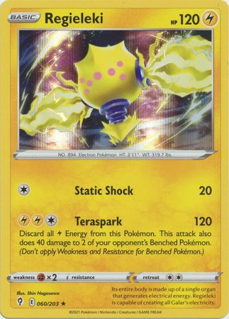 Pokemon - Regieleki - 060/203 - Holo Rare - Sword &amp; Shield: Evolving Skies Series - Top CollectiblesCollectible CardsPokémon