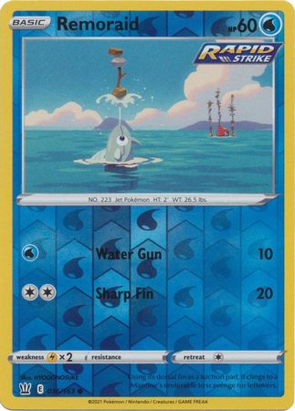 Pokemon - Remoraid - 036/163 - Common Reverse Holo - Sword &amp; Shield: Battle Styles Singles - Top CollectiblesCollectible CardsPokémon