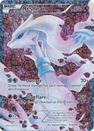 Pokemon - Reshiram - RC22/RC25 - Full Art Ultra Rare - Black & White: Legendary Treasures Series - Top CollectiblesCollectible CardsPokémon