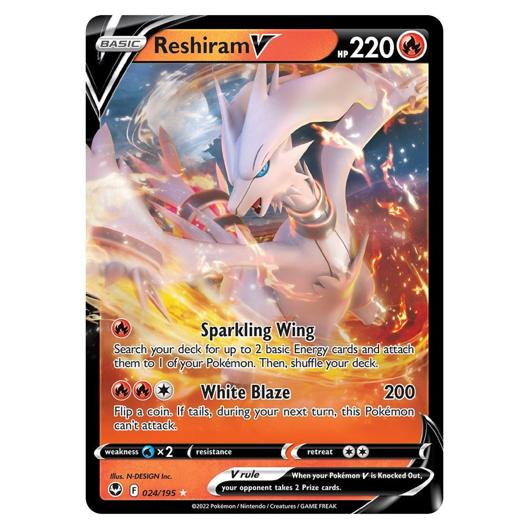Pokemon - Reshiram V - 24 - Rare Holo V - Silver Tempest - Top CollectiblesPokémon SinglePokémon
