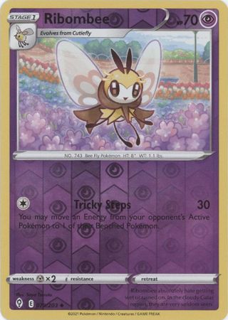 Pokemon - Ribombee - 079/203 - Uncommon Reverse Holo - Sword &amp; Shield: Evolving Skies Series - Top CollectiblesCollectible CardsPokémon