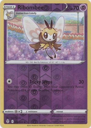 Pokemon - Ribombee - 079/203 - Uncommon Reverse Holo - Sword & Shield: Evolving Skies Series - Top CollectiblesCollectible CardsPokémon