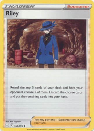 Pokemon - Riley - 166/196 - Uncommon - Sword &amp; Shield: Lost Origin Series - Top CollectiblesCollectible CardsPokémon