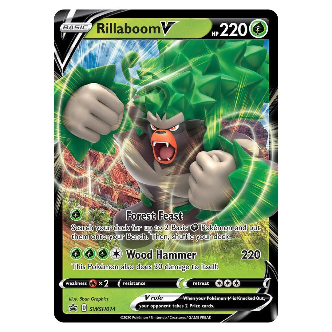 Pokemon - Rillaboom V - SWSH014 - Promo - SWSH Black Star Promos - Top CollectiblesPokémon SinglePokémon