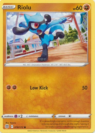 Pokemon - Riolu - 078/172 - Common - Sword &amp; Shield: Brilliant Stars Series - Top CollectiblesCollectible CardsPokémon