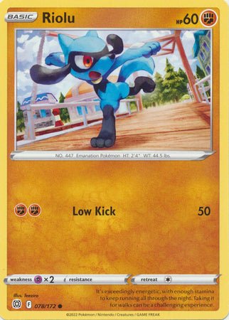 Pokemon - Riolu - 078/172 - Common - Sword & Shield: Brilliant Stars Series - Top CollectiblesCollectible CardsPokémon