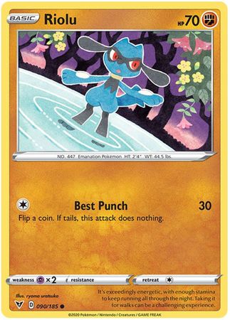 Pokemon - Riolu - 090/185 - Common - Sword & Shield: Vivid Voltage Series - Top CollectiblesCollectible CardsPokémon