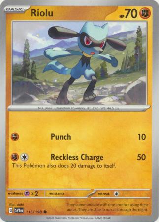 Pokemon - Riolu - 113/198 - Common - Scarlet &amp; Violet (Base Set) Series - Top CollectiblesCollectible CardsPokémon