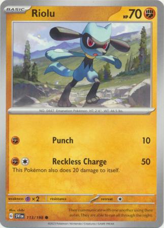 Pokemon - Riolu - 113/198 - Common - Scarlet & Violet (Base Set) Series - Top CollectiblesCollectible CardsPokémon