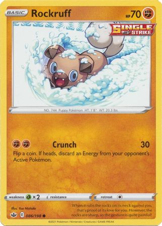Pokemon - Rockruff - 086/198 - Common - Sword &amp; Shield: Chilling Reign Series - Top CollectiblesCollectible CardsPokémon