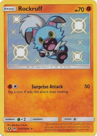 Pokemon - Rockruff - SV23/SV94 - Shiny Rare - Hidden Fates Series - Top CollectiblesCollectible CardsPokémon