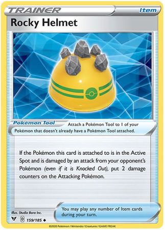 Pokemon - Rocky Helmet - 159/185 - Uncommon - Sword & Shield: Vivid Voltage Series - Top CollectiblesCollectible CardsPokémon