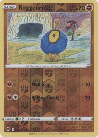 Pokemon - Roggenrola - 086/203 - Common Reverse Holo - Sword &amp; Shield: Evolving Skies Series - Top CollectiblesCollectible CardsPokémon