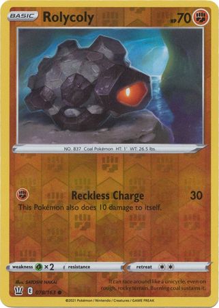 Pokemon - Rolycoly - 078/163 - Common Reverse Holo - Sword &amp; Shield: Battle Styles Singles - Top CollectiblesCollectible CardsPokémon