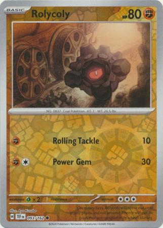 Pokemon - Rolycoly - 093/162 - Common Reverse Holo - Scarlet & Violet: Temporal Forces Singles - Top CollectiblesCollectible CardsPokémon