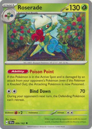 Pokemon - Roserade - 009/162 - Uncommon - Scarlet &amp; Violet: Temporal Forces Singles - Top CollectiblesCollectible CardsPokémon