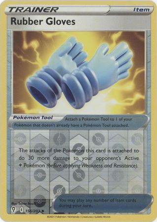 Pokemon - Rubber Gloves - 156/203 - Uncommon Reverse Holo - Sword &amp; Shield: Evolving Skies Series - Top CollectiblesCollectible CardsPokémon