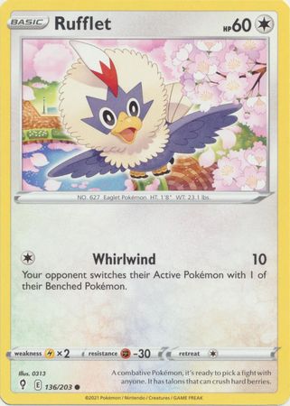 Pokemon - Rufflet - 136/203 - Common - Sword &amp; Shield: Evolving Skies Series - Top CollectiblesCollectible CardsPokémon