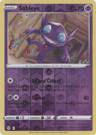 Pokemon - Sableye - 067/203 - Common Reverse Holo - Sword &amp; Shield: Evolving Skies Series - Top CollectiblesCollectible CardsPokémon