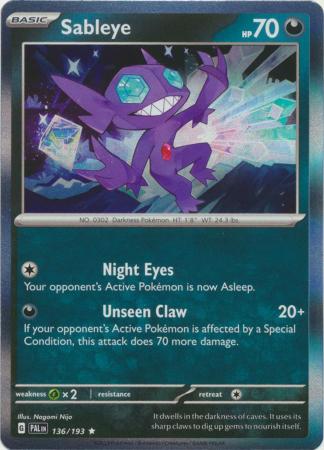 Pokemon - Sableye - 136/193 - Holo Rare - Scarlet &amp; Violet: Paldea Evolved Series - Top CollectiblesCollectible CardsPokémon
