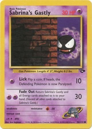 Pokemon - Sabrina's Gastly - 96/132 - Common Unlimited - Gym Challenge Series - Top CollectiblesCollectible CardsPokémon