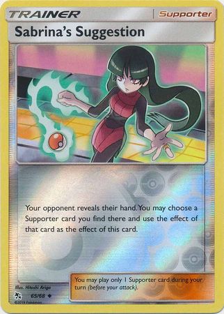 Pokemon - Sabrina's Suggestion - 65/68 - Uncommon Reverse Holo - Hidden Fates Series - Top CollectiblesCollectible CardsPokémon