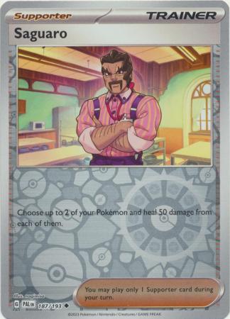 Pokemon - Saguaro - 187/193 - Uncommon Reverse Holo - Scarlet &amp; Violet: Paldea Evolved Series - Top CollectiblesCollectible CardsPokémon
