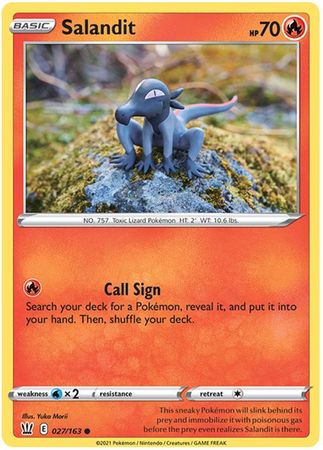 Pokemon - Salandit - 027/163 - Common - Sword &amp; Shield: Battle Styles Singles - Top CollectiblesCollectible CardsPokémon