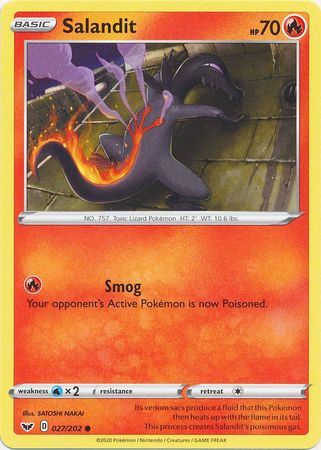 Pokemon - Salandit - 027/202 - Common - Sword &amp; Shield: Base Set Series - Top CollectiblesCollectible CardsPokémon