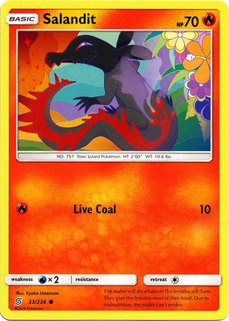 Pokemon - Salandit - 33/236 - Common - Sun & Moon: Unified Minds Series - Top CollectiblesCollectible CardsPokémon