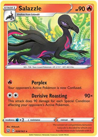 Pokemon - Salazzle - 028/163 - Rare - Sword &amp; Shield: Battle Styles Singles - Top CollectiblesCollectible CardsPokémon