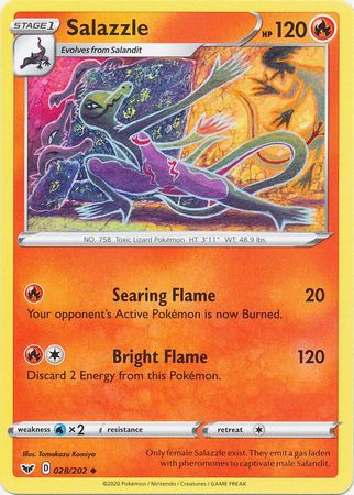 Pokemon - Salazzle - 028/202 - Uncommon - Sword & Shield: Base Set Series - Top CollectiblesCollectible CardsPokémon