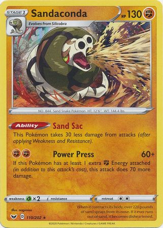 Pokemon - Sandaconda - 110/202 - Holo Rare - Sword & Shield: Base Set Series - Top CollectiblesCollectible CardsPokémon