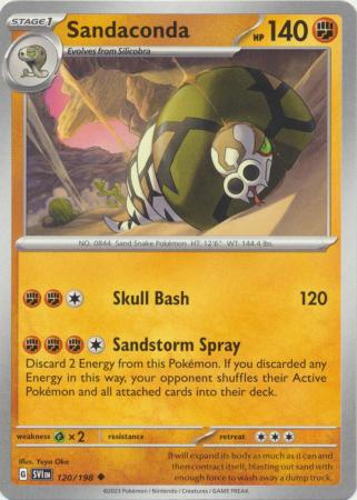 Pokemon - Sandaconda - 120/198 - Uncommon - Scarlet &amp; Violet (Base Set) Series - Top CollectiblesCollectible CardsPokémon