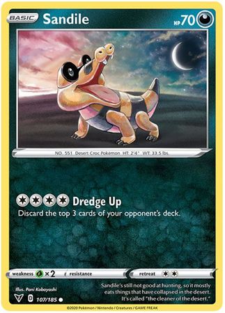 Pokemon - Sandile - 107/185 - Common - Sword & Shield: Vivid Voltage Series - Top CollectiblesCollectible CardsPokémon