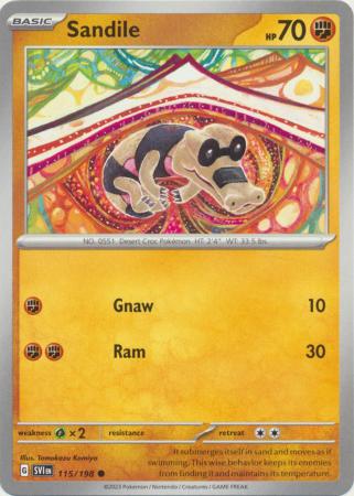 Pokemon - Sandile - 115/198 - Common - Scarlet &amp; Violet (Base Set) Series - Top CollectiblesCollectible CardsPokémon