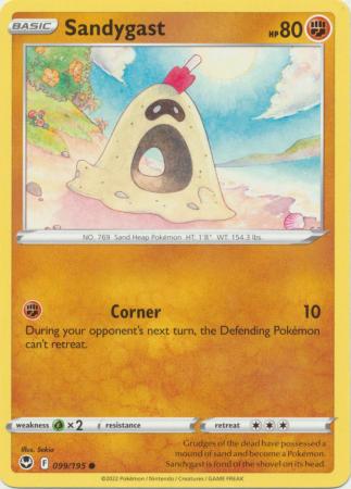 Pokemon - Sandygast - 099/195 - Common - Sword &amp; Shield: Silver Tempest Series - Top CollectiblesCollectible CardsPokémon