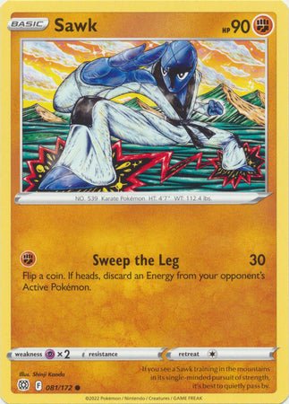 Pokemon - Sawk - 081/172 - Common - Sword &amp; Shield: Brilliant Stars Series - Top CollectiblesCollectible CardsPokémon
