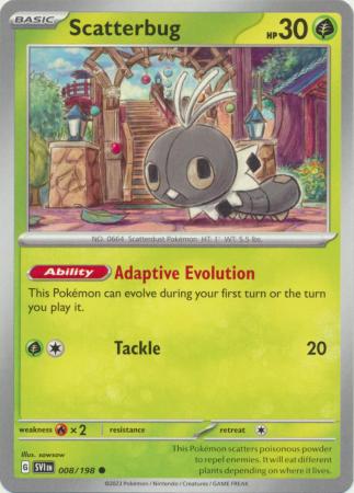 Pokemon - Scatterbug - 008/198 - Common - Scarlet &amp; Violet (Base Set) Series - Top CollectiblesCollectible CardsPokémon