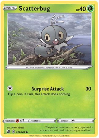 Pokemon - Scatterbug - 011/163 - Common - Sword &amp; Shield: Battle Styles Singles - Top CollectiblesCollectible CardsPokémon