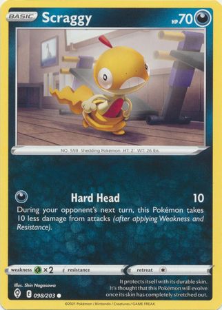 Pokemon - Scraggy - 098/203 - Common - Sword &amp; Shield: Evolving Skies Series - Top CollectiblesCollectible CardsPokémon