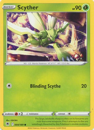 Pokemon - Scyther - 004/189 - Common - Sword &amp; Shield: Astral Radiance Series - Top CollectiblesCollectible CardsPokémon